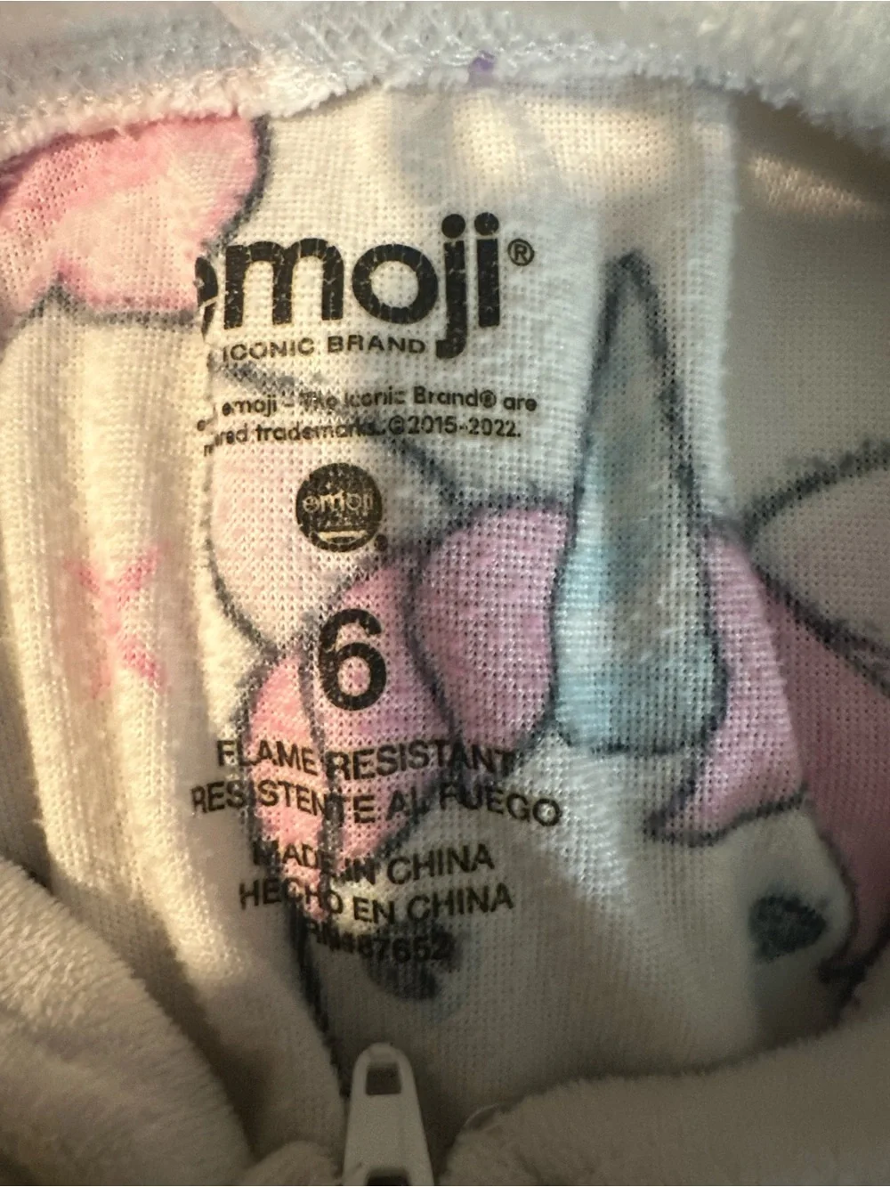 Girls' Unicorn & Emoji Fleece One-Piece Pajamas - White/Pink